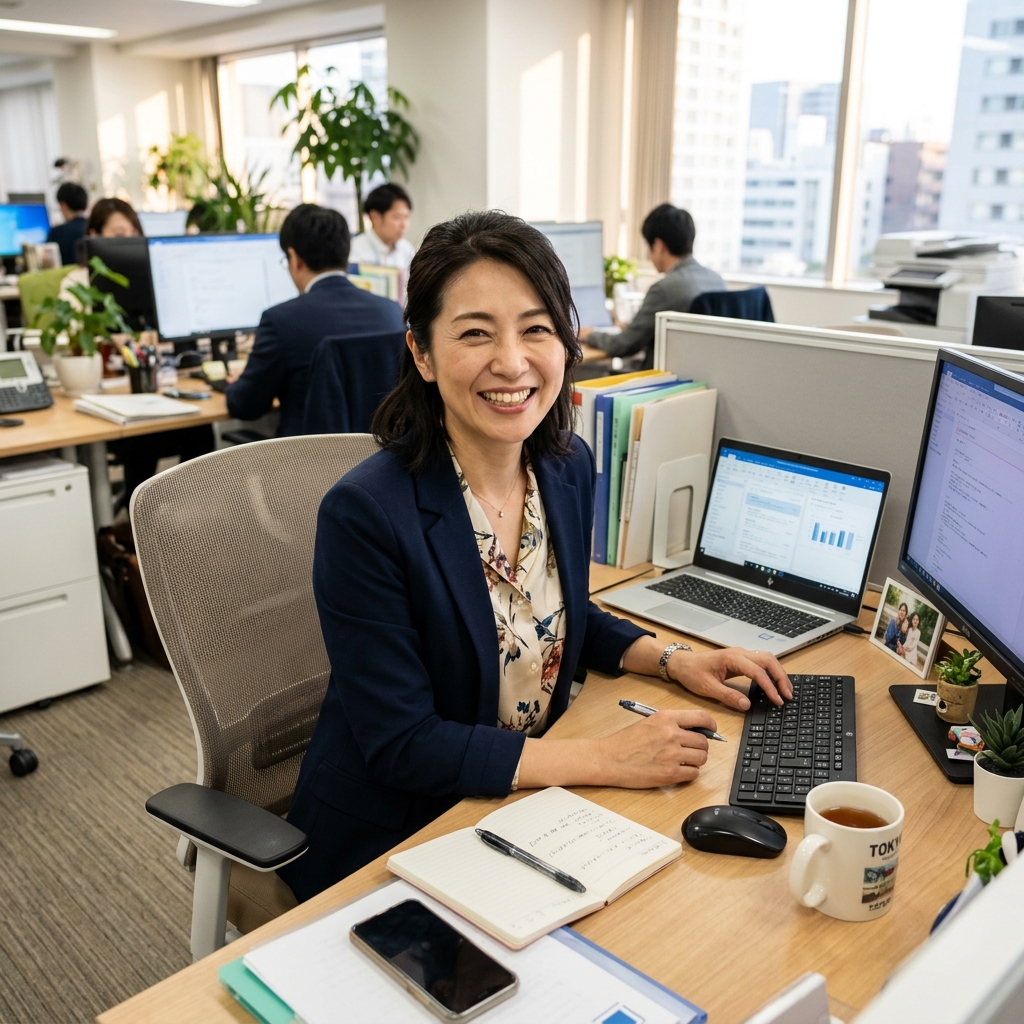 午後もすっきり仕事をする女性