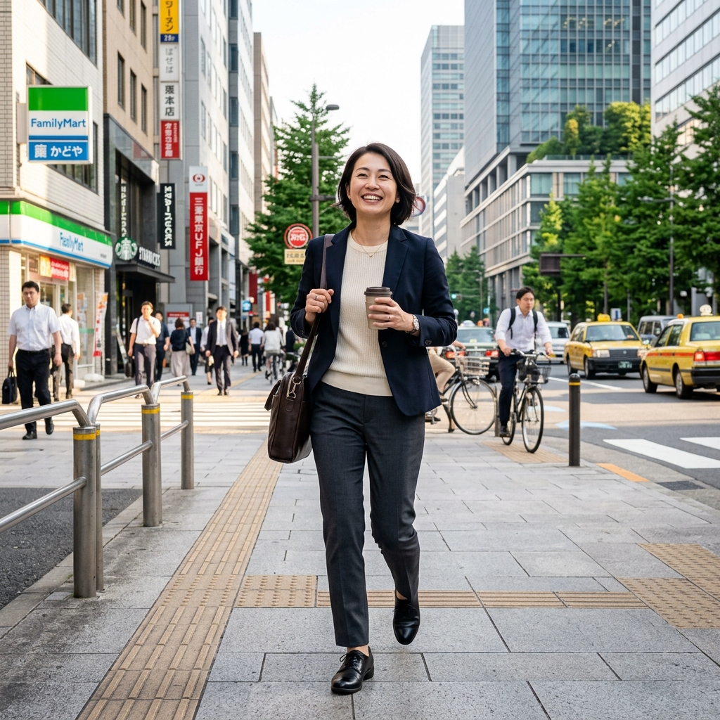 元気に出勤する女性