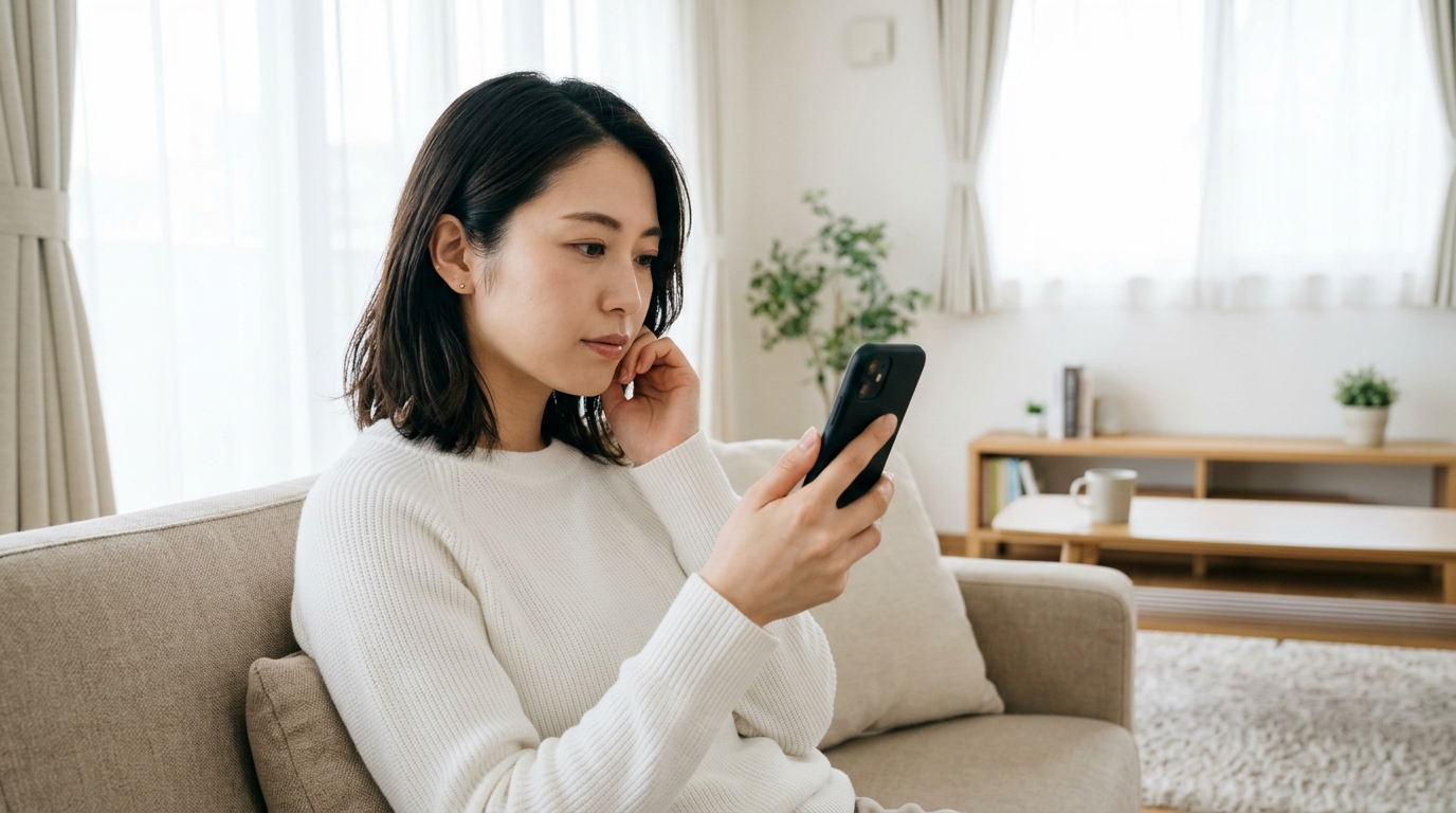 美容代について悩む女性